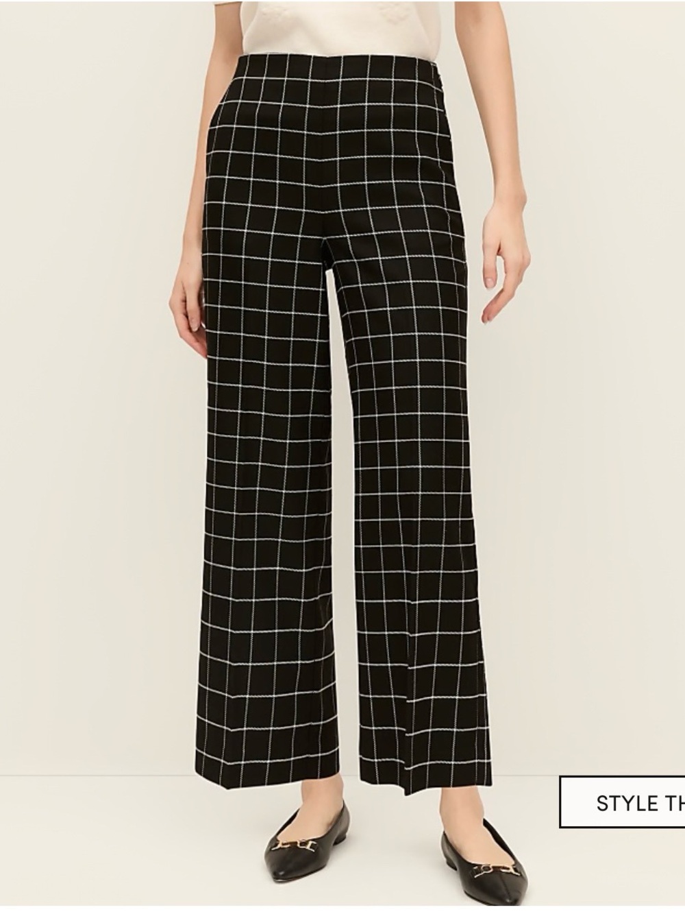 Ann Taylor Grace Straight-Leg Pant in Windowpane